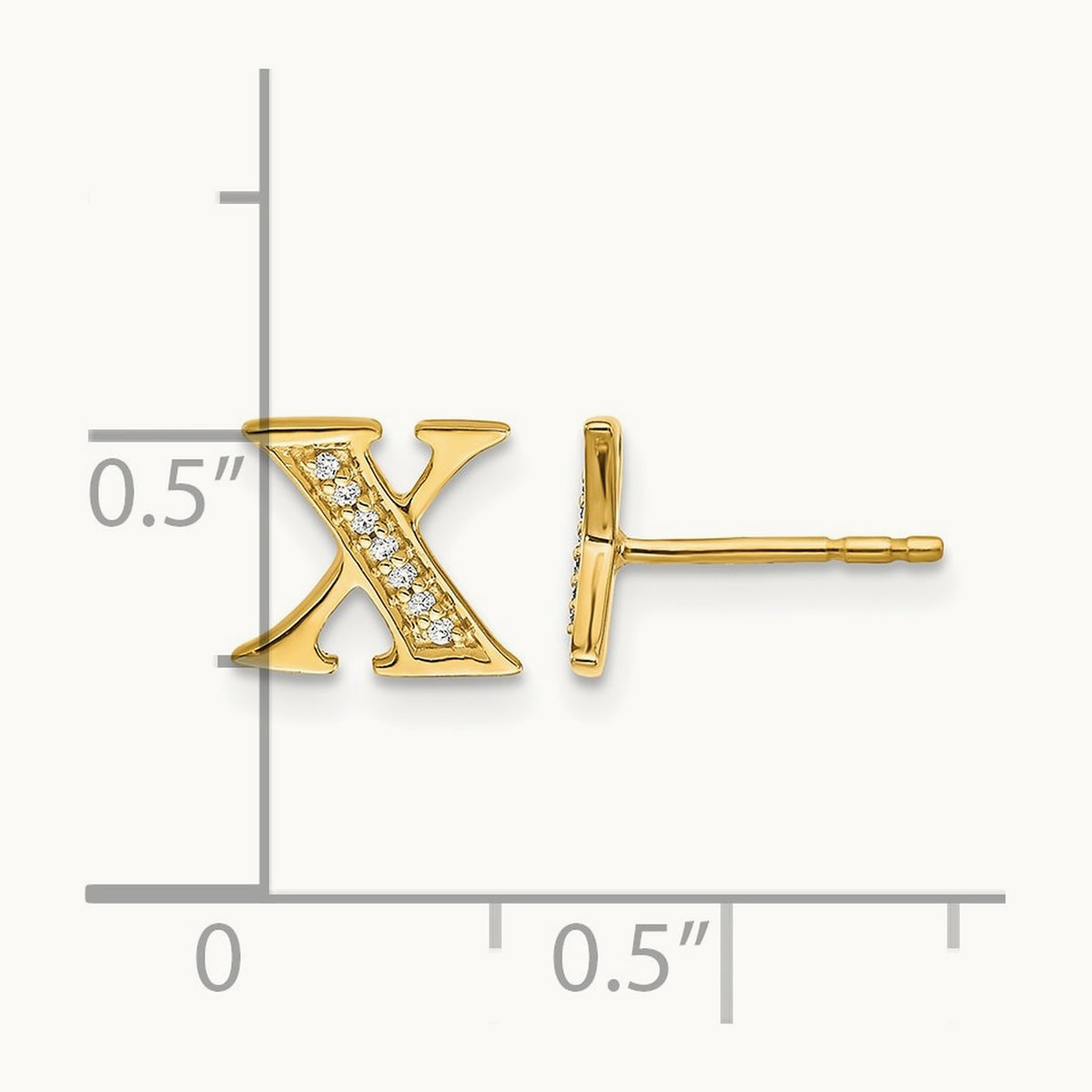 Diamond Earrings — 14K Yellow Gold, 8mm, X
