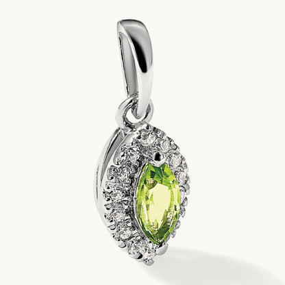 Peridot August Birthstone Pendant, 0.10 ct tw Lab-Grown Diamond