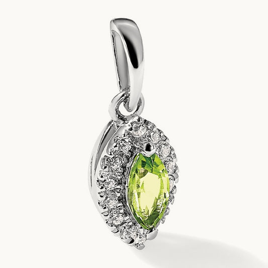 Peridot August Birthstone Pendant, 0.10 ct tw Lab-Grown Diamond