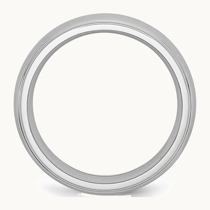 Chisel Cobalt Satin and Polished 7mm Ridged Edge Band