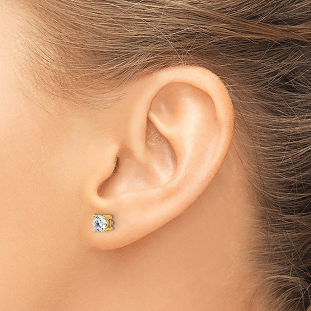 Round Heavyweight Stud Earrings, 0.10-7.00 ct tw Lab-Grown Diamond — 7/8 ct, 14K Yellow Gold