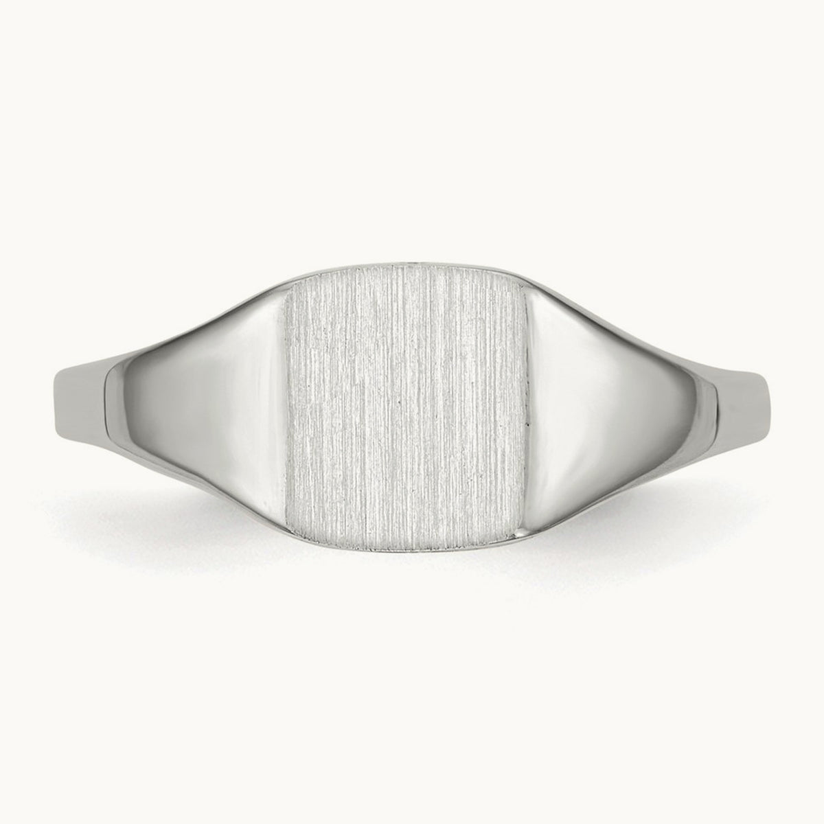 7.0x8. Closed Back Signet Ring, 5mm, 14K White Gold