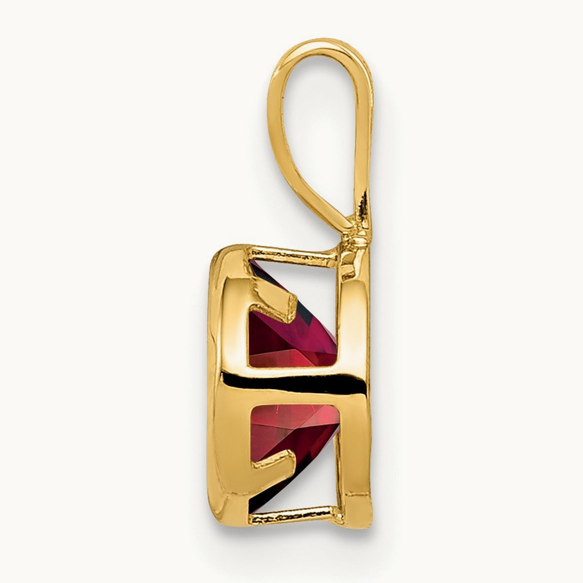 Garnet bezel pendant — 6mm