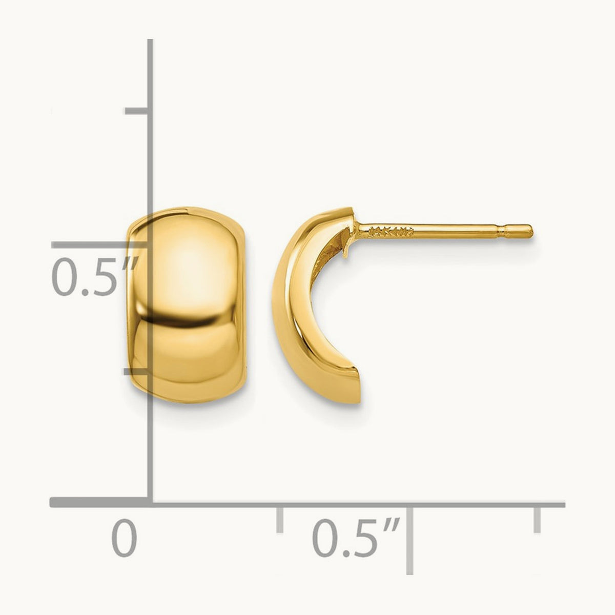 Polished Fancy Post Earrings, 14K