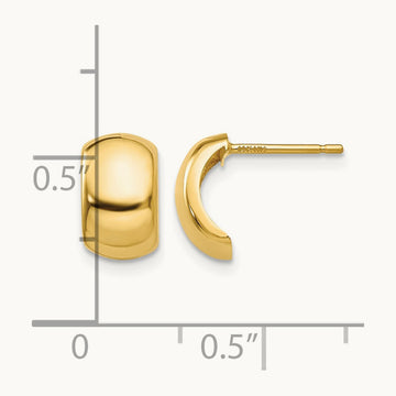 Polished Fancy Post Earrings, 14K