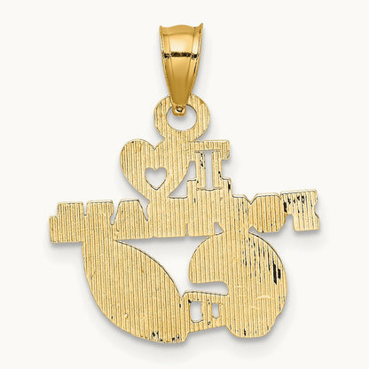 I HEART FOOTBALL Charm, 14K