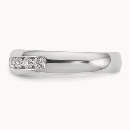 11-Stone Diamond Channel Band, 14K White Gold