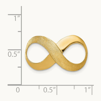 Infinity Figure Eight Polished and Textured Slide, 14K