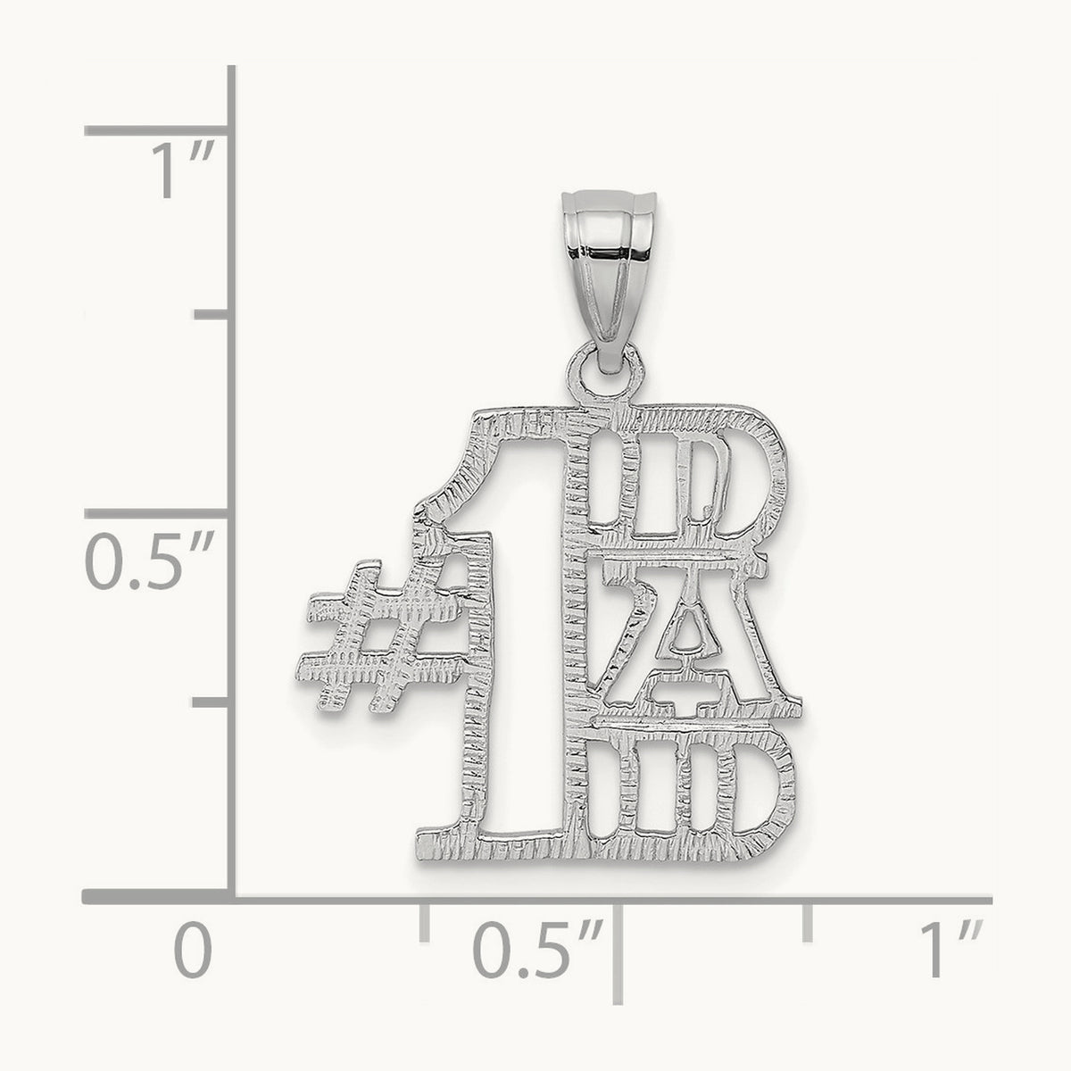 #1 DAD Pendant, 14K White Gold