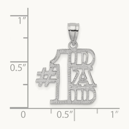 #1 DAD Pendant, 14K White Gold