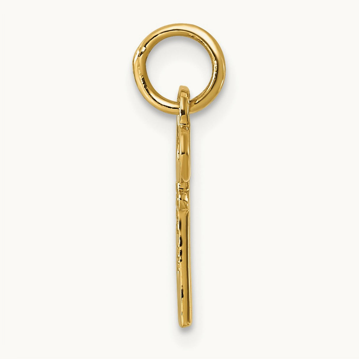 Key Initial Charm — 14K Yellow Gold, N
