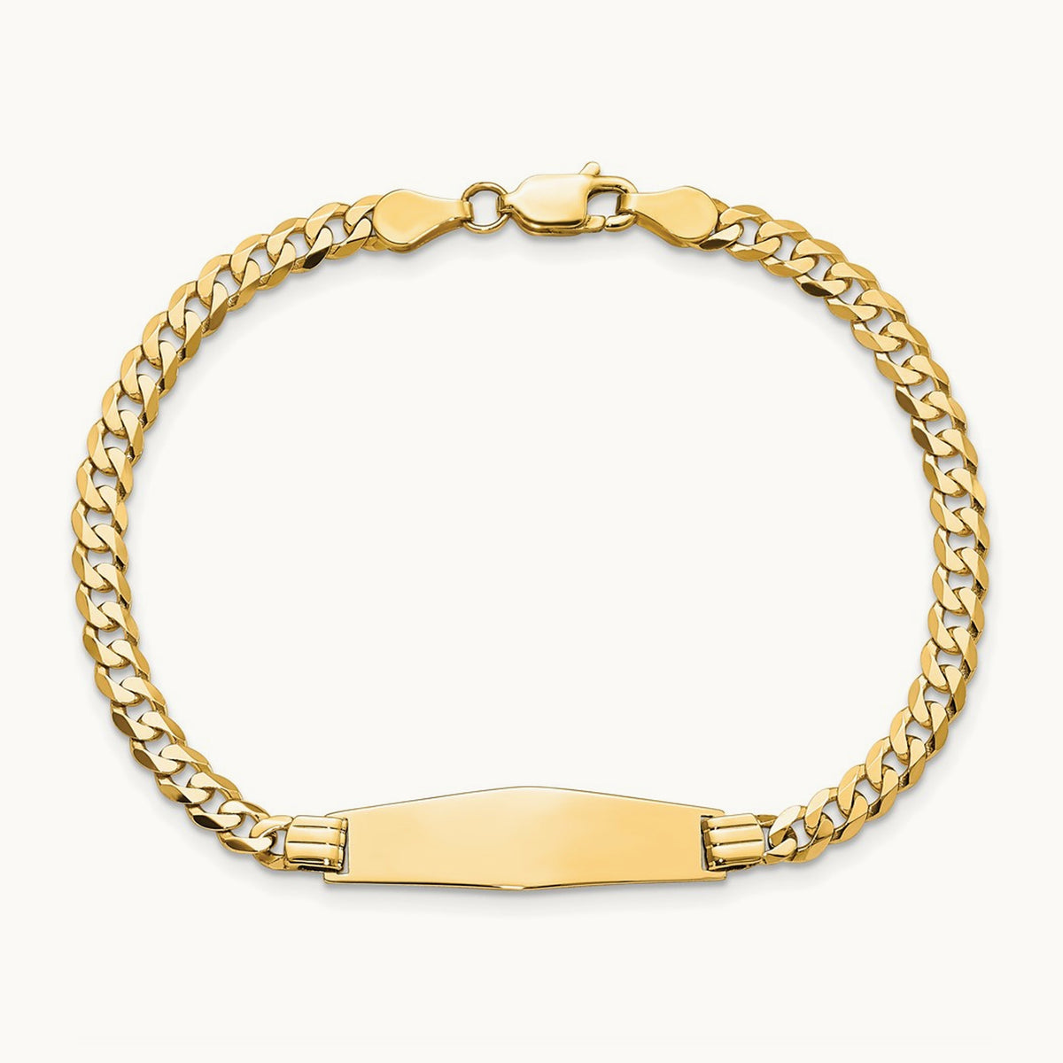 Soft Diamond Shape Curb Link ID Bracelet — 8mm