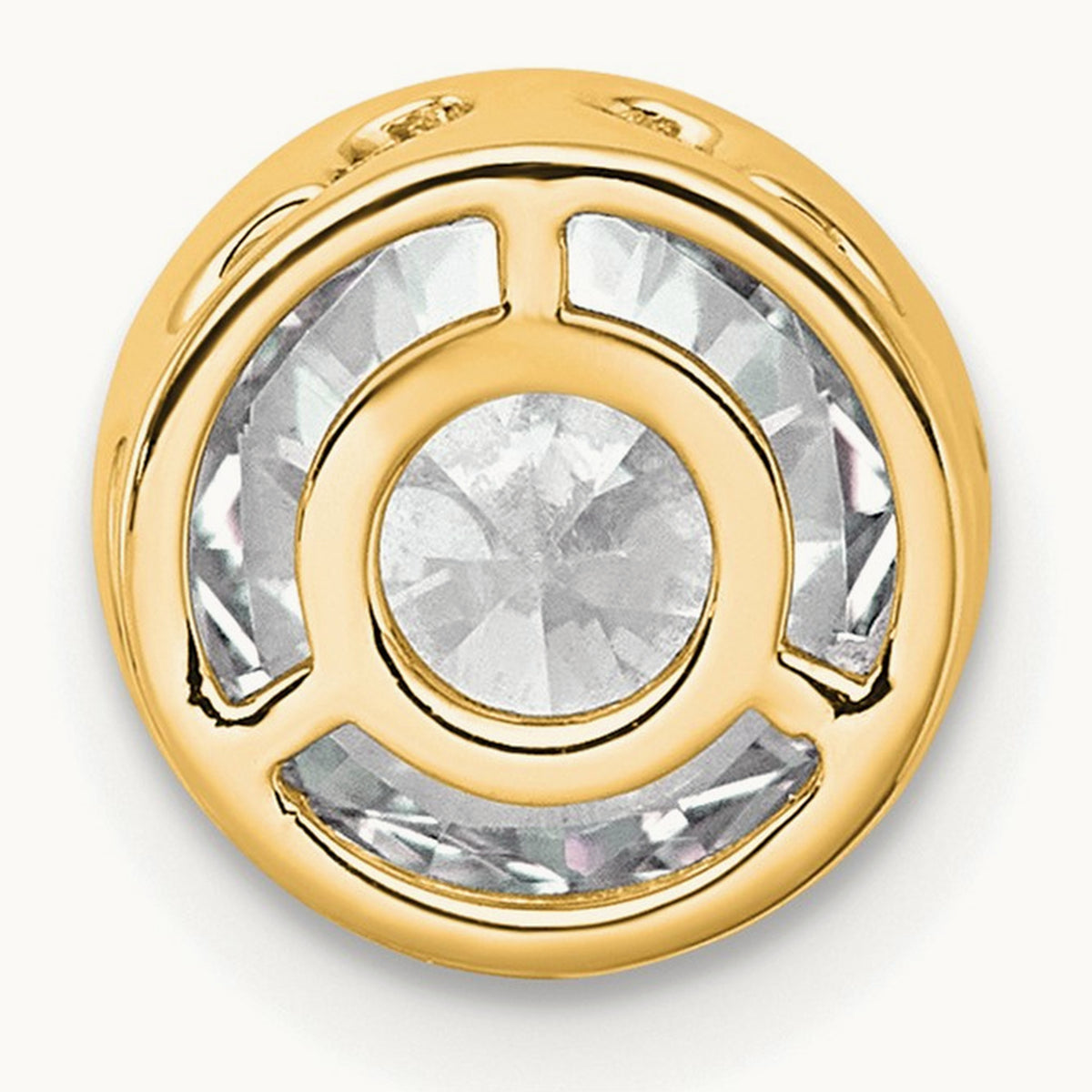 Round Bezel Set Chain Slide Pendant, 0.25-3.00 ct tw Lab-Grown Diamond — 2 ct, 14K Yellow Gold