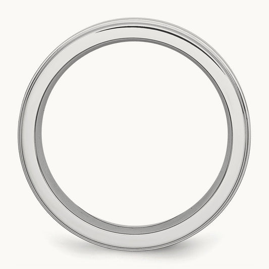 Cobalt Inlay Satin and Polished Band — 6mm