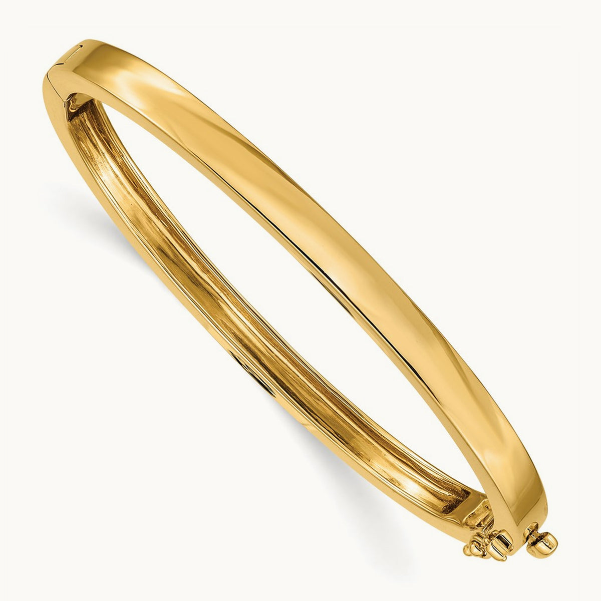 Polished Solid Hinged Bangle Bracelet