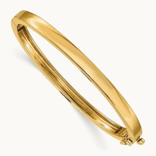 Polished Solid Hinged Bangle Bracelet