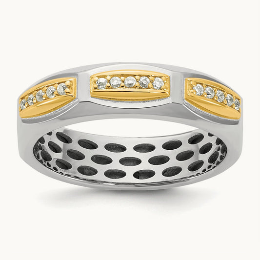 14ktt IB Goodman Mens Satin Complete 1/8ct Diamond Ring