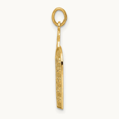 Polished Solid Ten Commandments and Star Pendant, 14K
