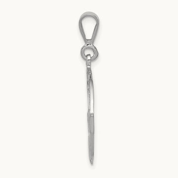 Claddagh Pendant, 14K White Gold