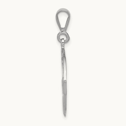 Claddagh Pendant, 14K White Gold