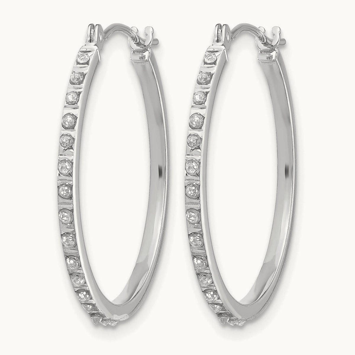 WG Diamond Fascination Dia. Dust/Accent Hoop Earrings, 14K
