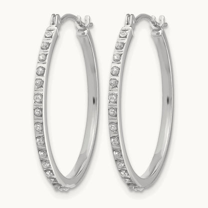 WG Diamond Fascination Dia. Dust/Accent Hoop Earrings, 14K