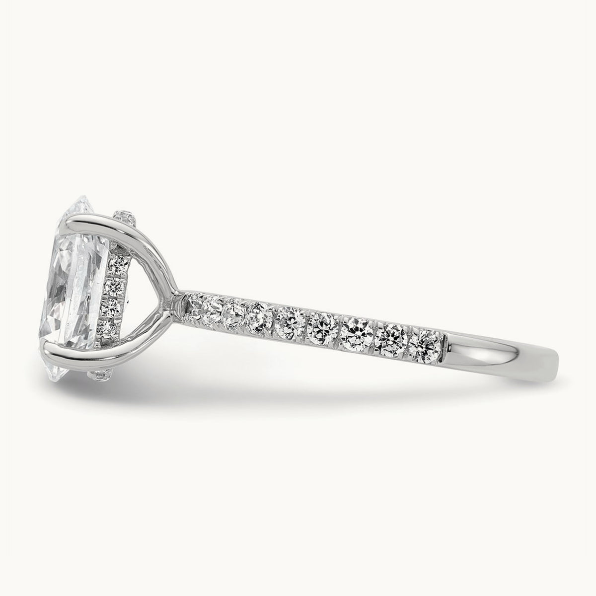 Oval Solitaire Engagement Ring, 1.25-4.50 ct tw Lab-Grown Diamond — 14K White Gold