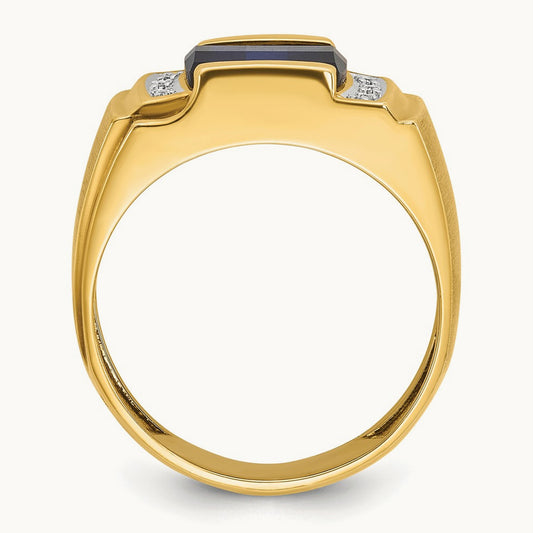 Men's Cr. Sapphire and Diamond Complete Ring — IBGoodman — photo set