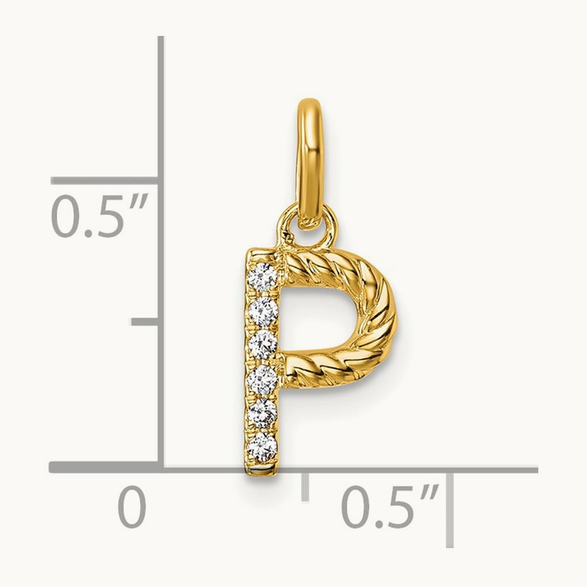 Twisted Diamond Charm — 14K Yellow Gold, P