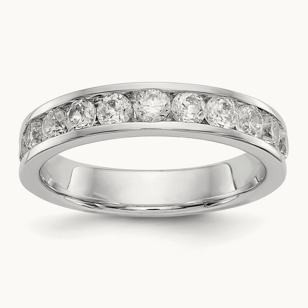 11- Stone Ladies Band Mounting, 2.8mm, 14K White Gold