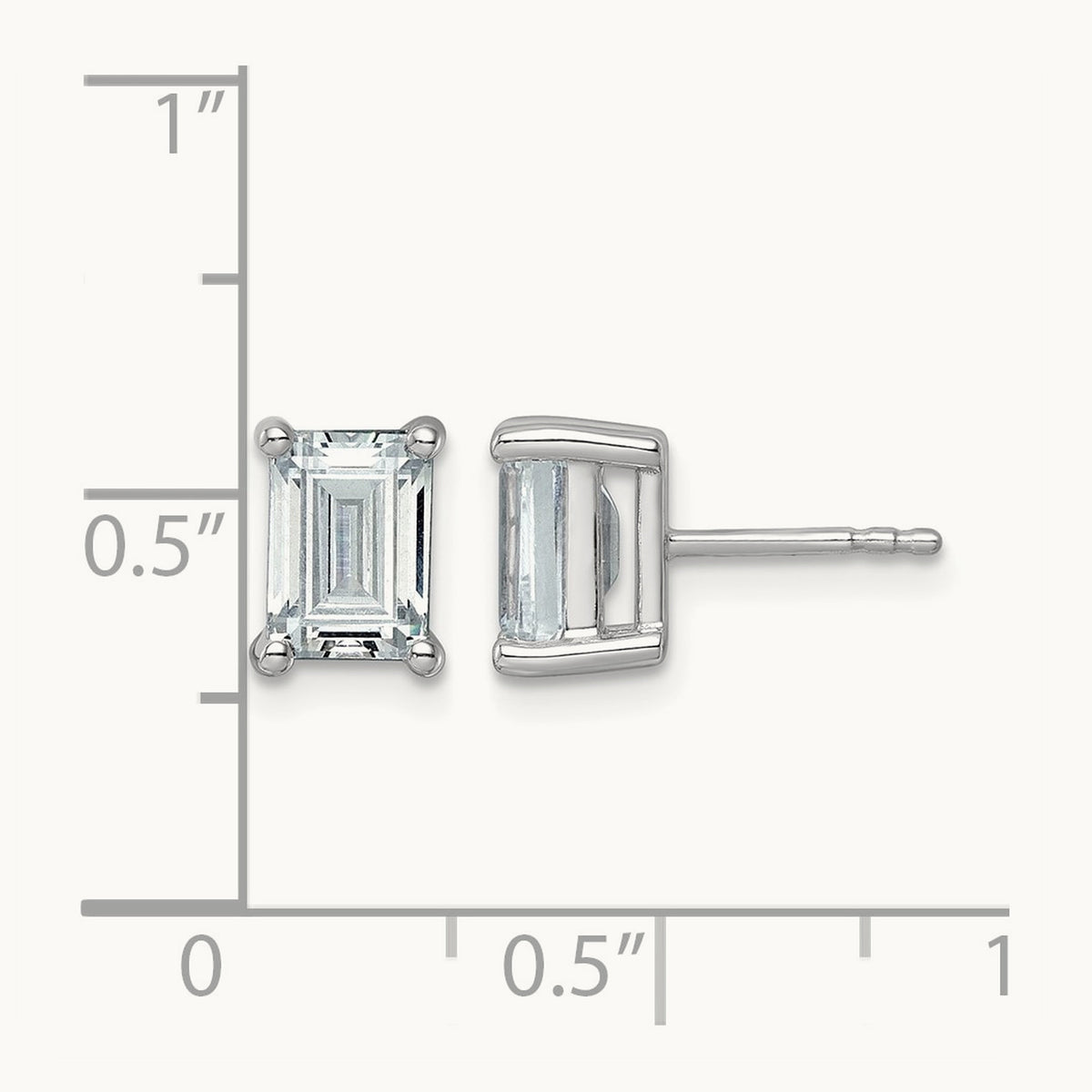Emerald Four-Prong Stud Earrings, 0.50-6.00 ct tw Lab-Grown Diamond — 3 ct, 14K White Gold