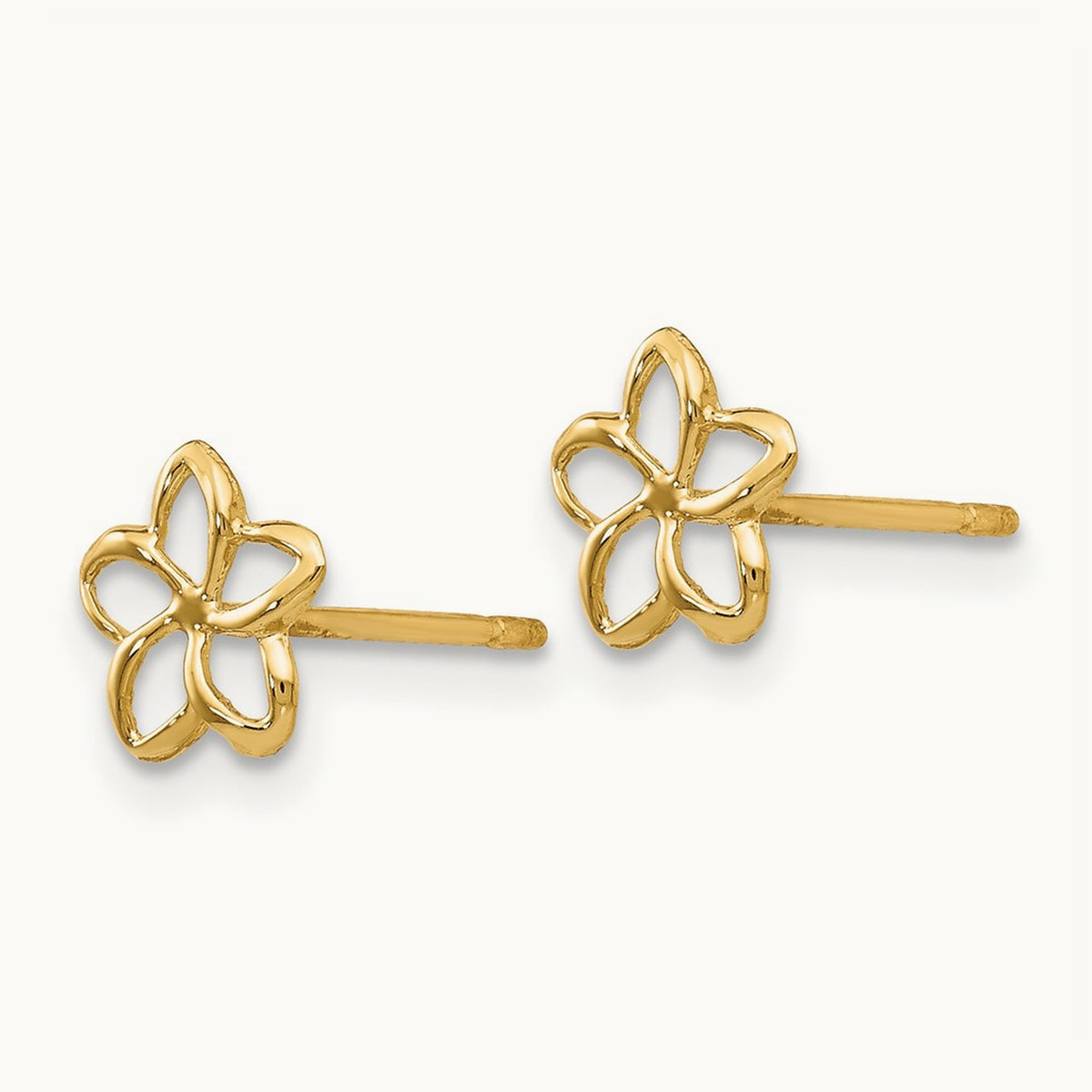 Plumeria Post Earrings — 7mm