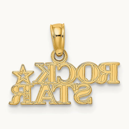 Polished ROCK STAR Charm, 14K