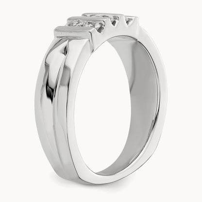 Polished and Satin Men's Wedding Band, 0.25 ct tw