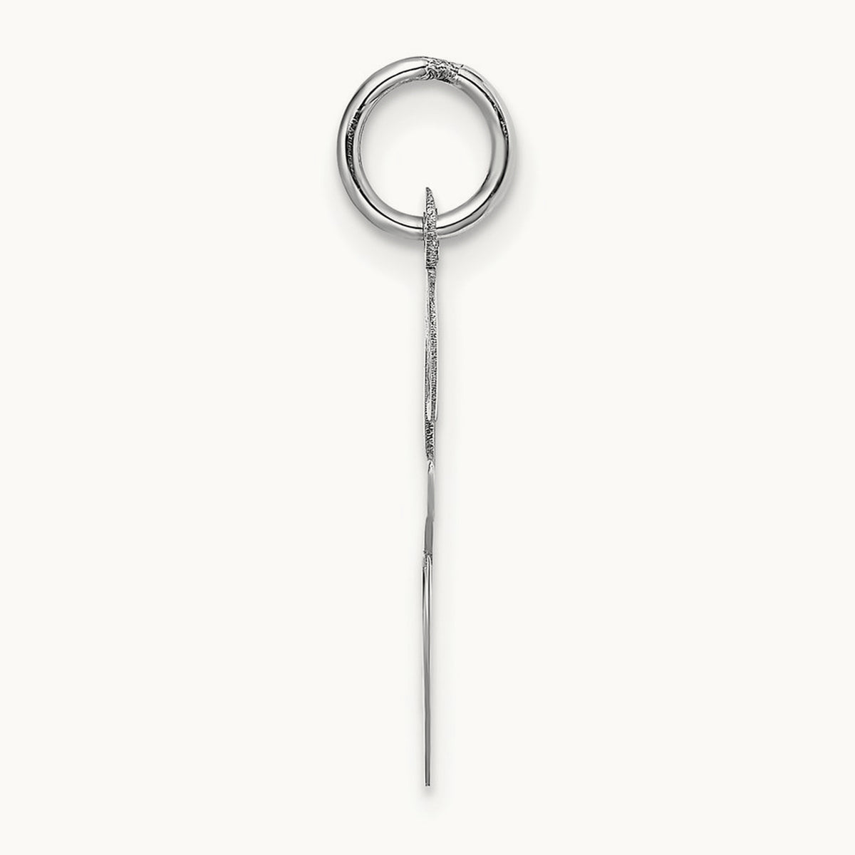 Large Script Initial Charm — 14K White Gold, E