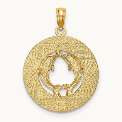 MYSTIC CT Dolphins Charm, 14K
