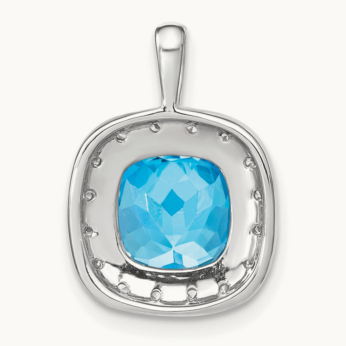 Cushion Blue Topaz and Diamond Pendant — photo set