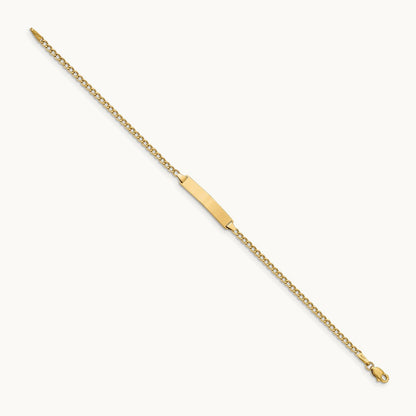Semi-Solid Polished Cuban ID Bracelet — 7mm