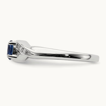 Oval Sapphire Diamond Ring, 14K White Gold