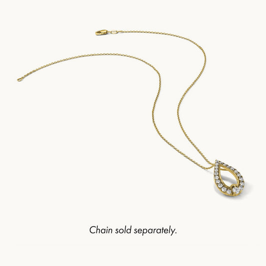 Teardrop Chain Slide Pendant, 1.00 ct tw Lab-Grown Diamond