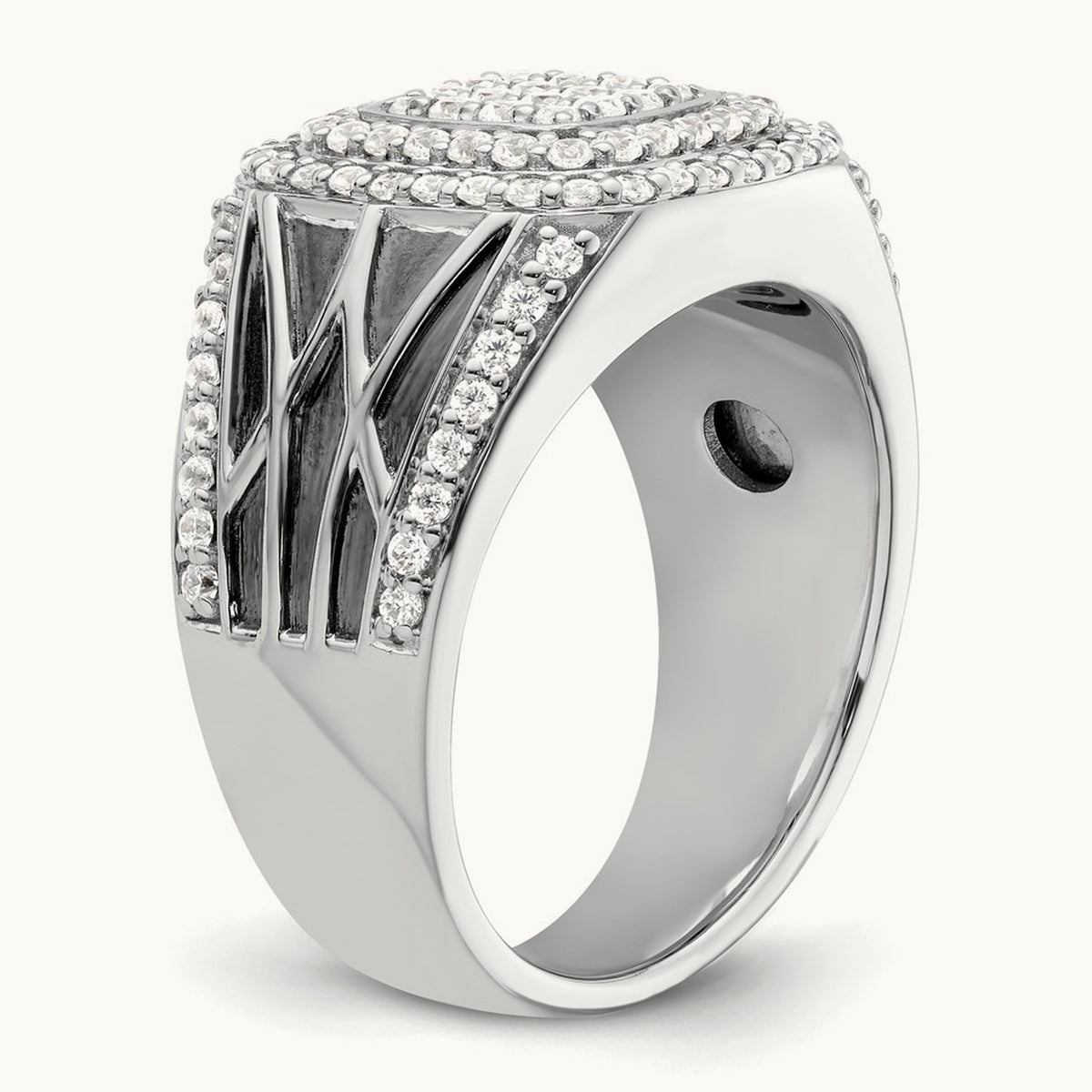 Side Design Men's Ring, 1.00 ct tw Lab-Grown Diamond