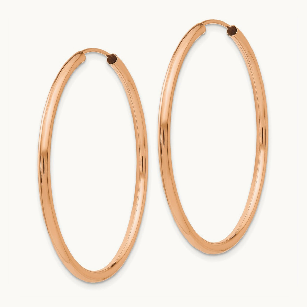 Polished Endless Hoop Earrings — 14K Rose Gold