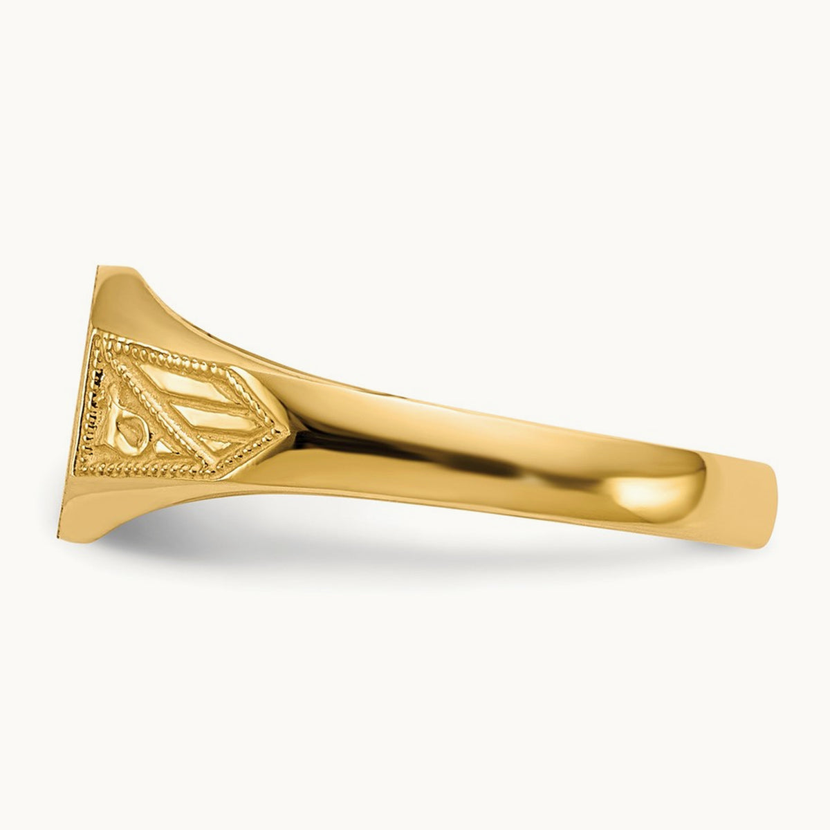 8.5x7. Closed Back Signet Ring, 0mm, 14K