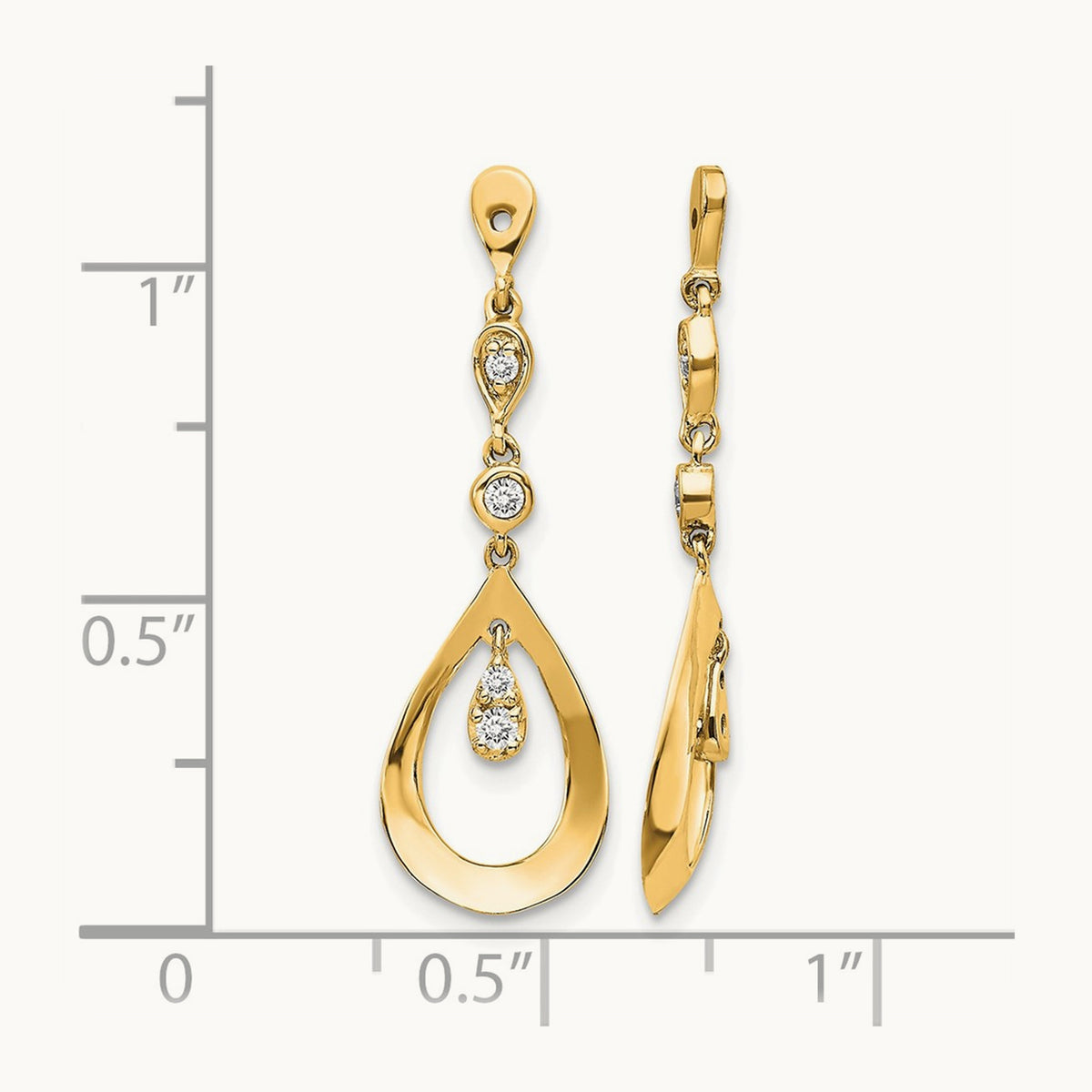 Teardrop Dangle Diamond Earring Jackets — 14K Yellow Gold