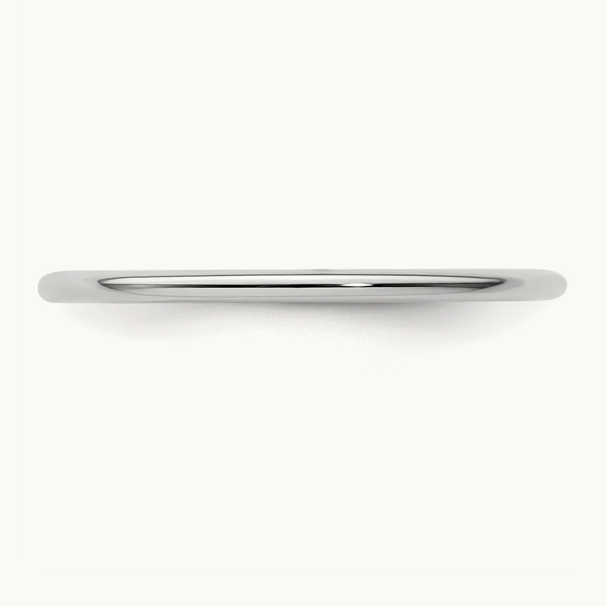 Half Round Stackable Band — 14K White Gold