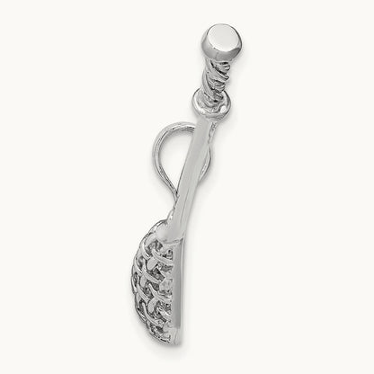 3-D Lacrosse Stick Charm, 14K White Gold