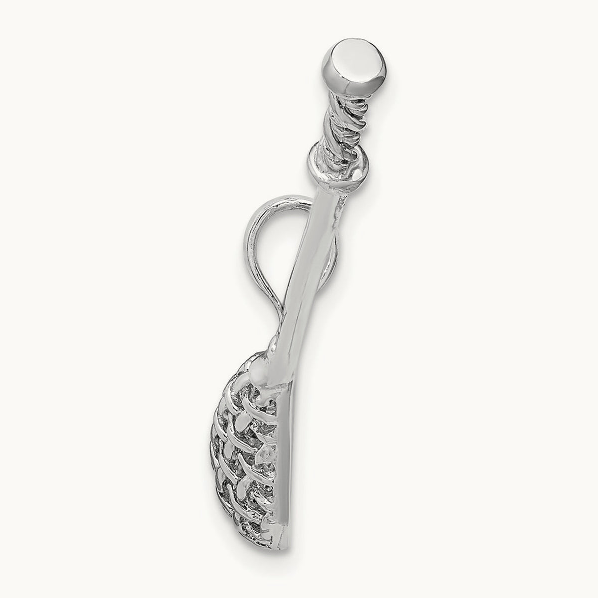3-D Lacrosse Stick Charm, 14K White Gold