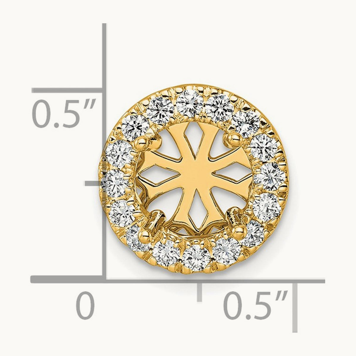 Semi-Mount Round Halo Chain Slide, Lab-Grown Diamond — 1/2 ct, 14K Yellow Gold