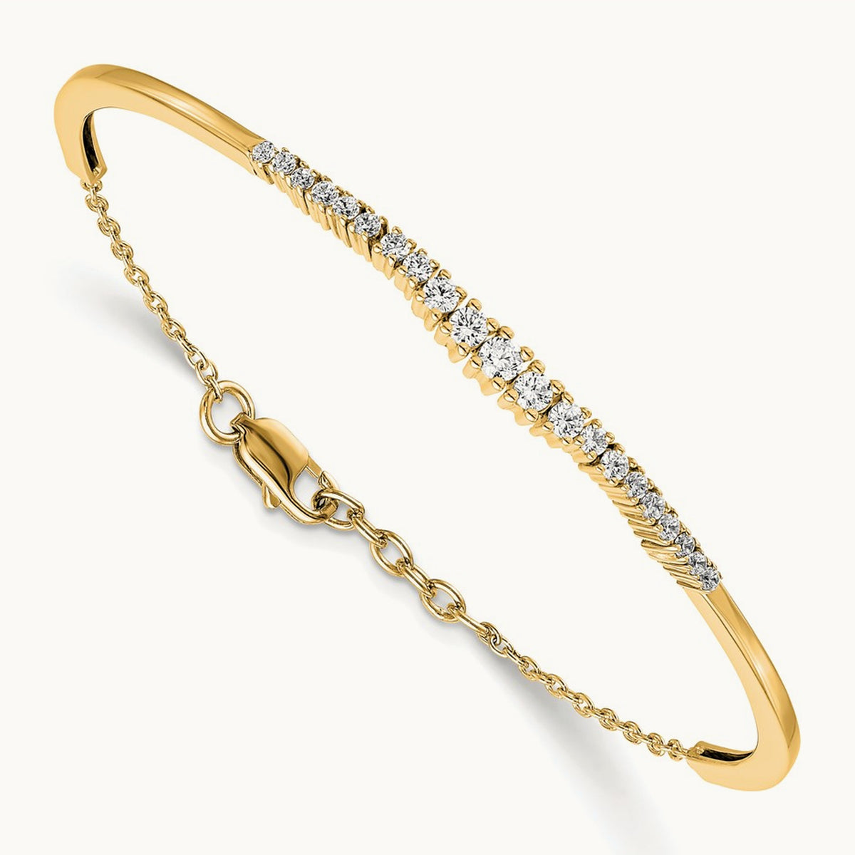 Graduated Bangle, 0.75 ct tw Lab-Grown Diamond — 14K Yellow Gold
