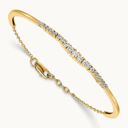 Graduated Bangle, 0.75 ct tw Lab-Grown Diamond — 14K Yellow Gold